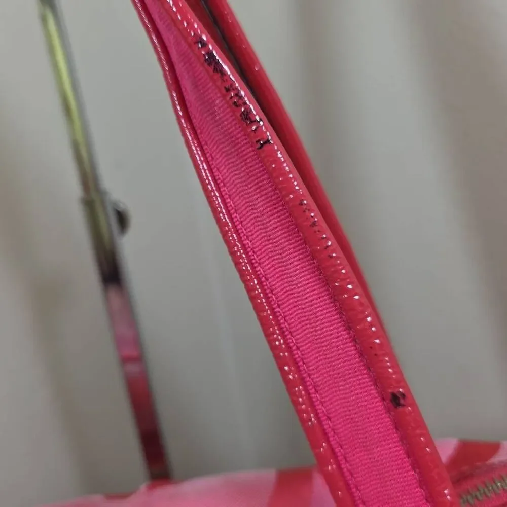 Coach Hot Pink Op Art C Signature Tote Bag and Wallet